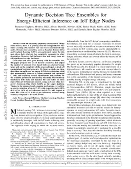 Dynamic Decision Tree Ensembles for Energy-Efficient Inference on IoT
  Edge Nodes