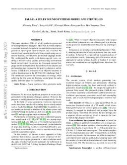 FALL-E: A Foley Sound Synthesis Model and Strategies