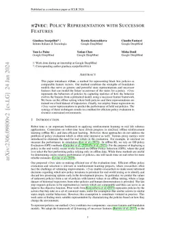 $\pi2\text{vec}$: Policy Representations with Successor Features