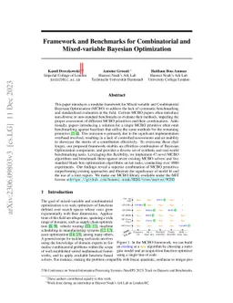 Framework and Benchmarks for Combinatorial and Mixed-variable Bayesian
  Optimization