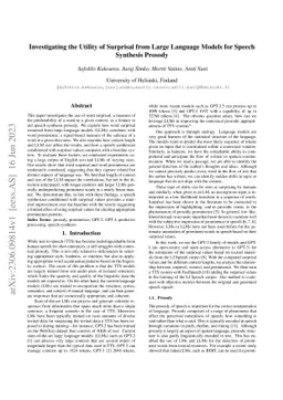 Investigating the Utility of Surprisal from Large Language Models for
  Speech Synthesis Prosody