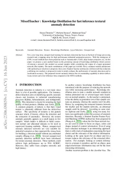 MixedTeacher : Knowledge Distillation for fast inference textural
  anomaly detection
