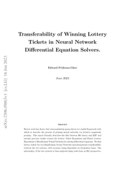 Transferability of Winning Lottery Tickets in Neural Network
  Differential Equation Solvers