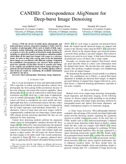 CANDID: Correspondence AligNment for Deep-burst Image Denoising