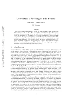 Correlation Clustering of Bird Sounds