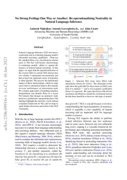 No Strong Feelings One Way or Another: Re-operationalizing Neutrality in
  Natural Language Inference