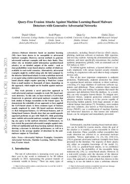 Query-Free Evasion Attacks Against Machine Learning-Based Malware
  Detectors with Generative Adversarial Networks