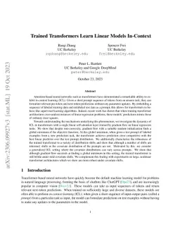 Trained Transformers Learn Linear Models In-Context