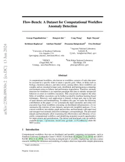 Flow-Bench: A Dataset for Computational Workflow Anomaly Detection