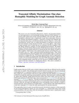 Truncated Affinity Maximization: One-class Homophily Modeling for Graph
  Anomaly Detection