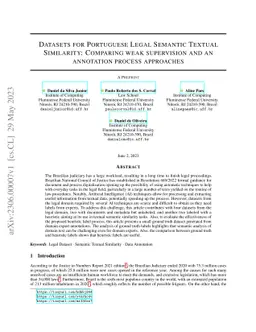Datasets for Portuguese Legal Semantic Textual Similarity: Comparing
  weak supervision and an annotation process approaches