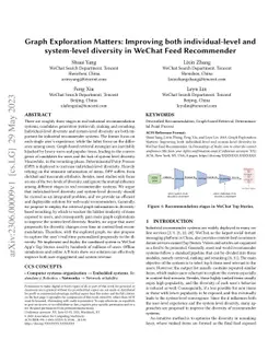 Graph Exploration Matters: Improving both individual-level and
  system-level diversity in WeChat Feed Recommender