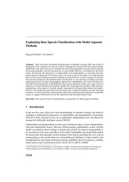 Explaining Hate Speech Classification with Model Agnostic Methods