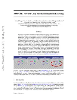 ROSARL: Reward-Only Safe Reinforcement Learning