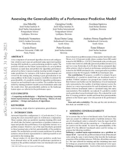 Assessing the Generalizability of a Performance Predictive Model