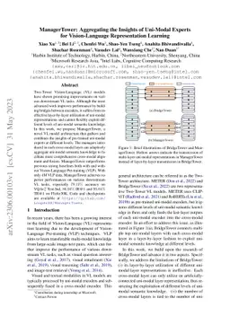ManagerTower: Aggregating the Insights of Uni-Modal Experts for
  Vision-Language Representation Learning