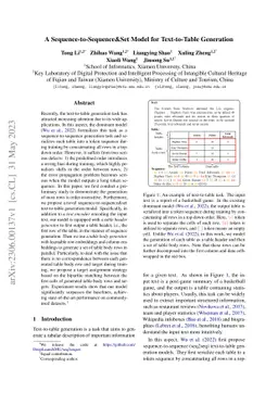 A Sequence-to-Sequence&Set Model for Text-to-Table Generation