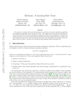 Mechanic: A Learning Rate Tuner