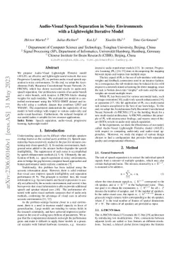 Audio-Visual Speech Separation in Noisy Environments with a Lightweight
  Iterative Model