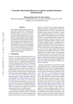 Contrastive Hierarchical Discourse Graph for Scientific Document
  Summarization