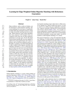 Learning for Edge-Weighted Online Bipartite Matching with Robustness
  Guarantees