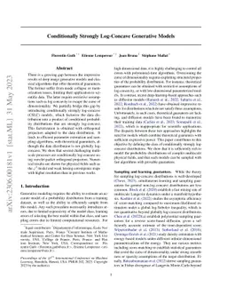 Conditionally Strongly Log-Concave Generative Models