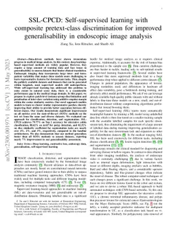 SSL-CPCD: Self-supervised learning with composite pretext-class
  discrimination for improved generalisability in endoscopic image analysis