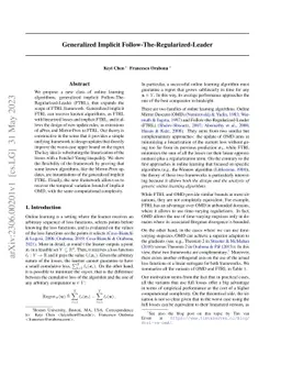 Generalized Implicit Follow-The-Regularized-Leader