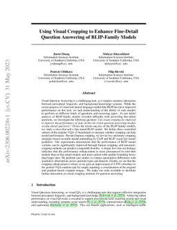 Using Visual Cropping to Enhance Fine-Detail Question Answering of
  BLIP-Family Models