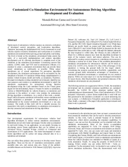 Customized Co-Simulation Environment for Autonomous Driving Algorithm
  Development and Evaluation