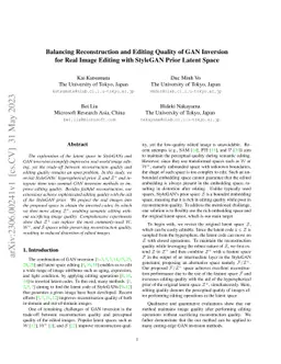Balancing Reconstruction and Editing Quality of GAN Inversion for Real
  Image Editing with StyleGAN Prior Latent Space