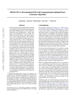DSGD-CECA: Decentralized SGD with Communication-Optimal Exact Consensus
  Algorithm