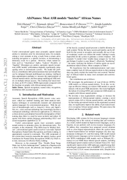 AfriNames: Most ASR models "butcher" African Names