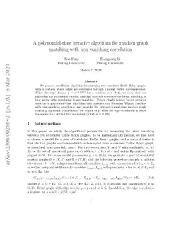 A polynomial-time iterative algorithm for random graph matching with
  non-vanishing correlation