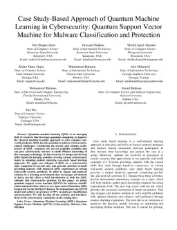 Case Study-Based Approach of Quantum Machine Learning in Cybersecurity:
  Quantum Support Vector Machine for Malware Classification and Protection