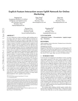 Explicit Feature Interaction-aware Uplift Network for Online Marketing