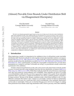 (Almost) Provable Error Bounds Under Distribution Shift via Disagreement
  Discrepancy
