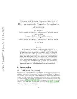 Efficient and Robust Bayesian Selection of Hyperparameters in Dimension
  Reduction for Visualization