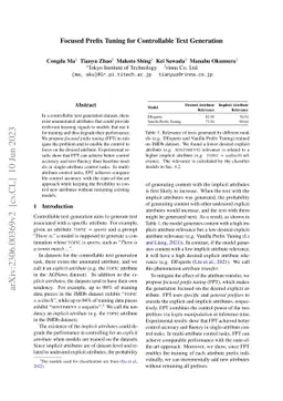 Focused Prefix Tuning for Controllable Text Generation