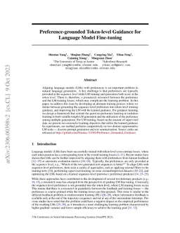 Preference-grounded Token-level Guidance for Language Model Fine-tuning