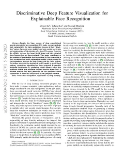 Discriminative Deep Feature Visualization for Explainable Face
  Recognition