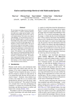 End-to-end Knowledge Retrieval with Multi-modal Queries