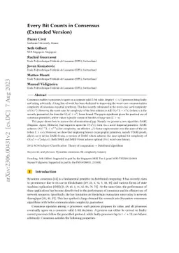 Every Bit Counts in Consensus