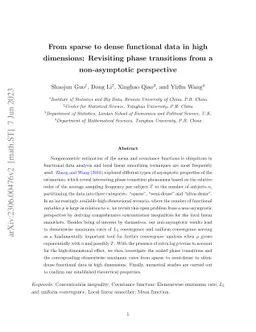 From sparse to dense functional data in high dimensions: Revisiting
  phase transitions from a non-asymptotic perspective