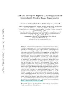 DeSAM: Decoupled Segment Anything Model for Generalizable Medical Image
  Segmentation