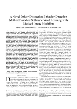 A Novel Driver Distraction Behavior Detection Method Based on
  Self-supervised Learning with Masked Image Modeling