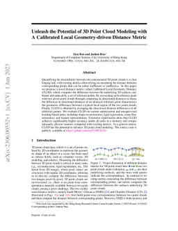 Unleash the Potential of 3D Point Cloud Modeling with A Calibrated Local
  Geometry-driven Distance Metric