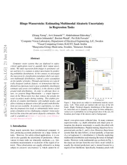 Hinge-Wasserstein: Estimating Multimodal Aleatoric Uncertainty in
  Regression Tasks