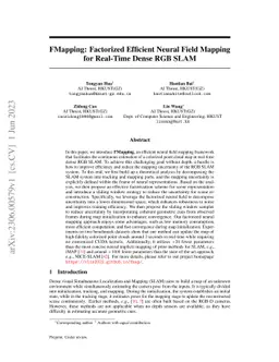 FMapping: Factorized Efficient Neural Field Mapping for Real-Time Dense
  RGB SLAM