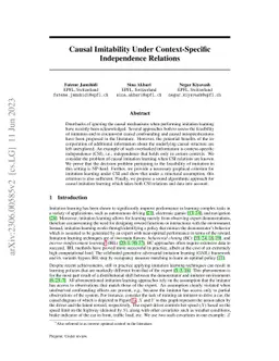 Causal Imitability Under Context-Specific Independence Relations